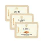 Vagads Khadi Almond Soap 125gm, Refreshing Bathing Bar, Goodness Of Almond Oil Pack Of 3