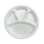 Disposable Bagasse Plates -27.5 cms 4 Compartments - 10 Pcs