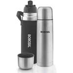 BOROSIL THERMO FLASK 1.0 LTR 1000 ml Flask (Pack of 1 Silver Steel)