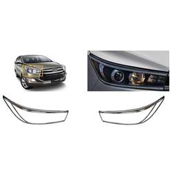 AutoBling Chrome Headlight Cover for Toyota Innova Crysta (Set of 2 Pcs)