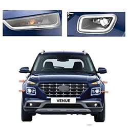 AutoBling Chrome Headlight Cover for Hyundai Venue (Set of 4 Pcs)