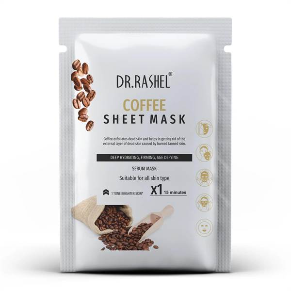 DR. RASHEL Coffee sheet mask With Serum That Promotes Deep Hydrating, Firming & Age Defying