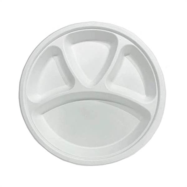 Disposable Bagasse Plates -27.5 cms 4 Compartments