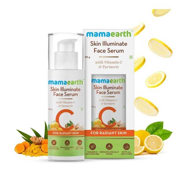 Mamaearth Skin Illuminate Face Serum for Radiant Skin with Vitamin C and Turmeric, 30 gm