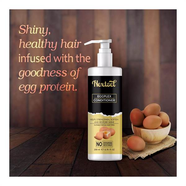 Nextset Eggplex Conditioner, For Strong Hair With Egg Protein &Collagen (200 Ml)