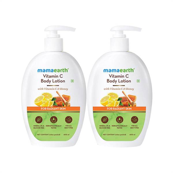 Mamaearth Vitamin C Body Lotion with Vitamin C and Honey for Radiant Skin 400 ml (Pack of 2)