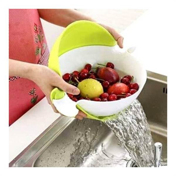 1pc Rotatable Drain Basket Double-layer Household Kitchen