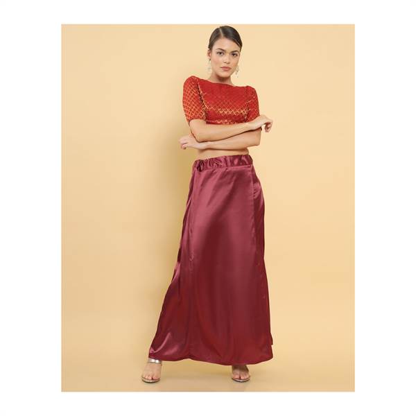 Buy WUGO Women Silk Petticoat or Shapewear for Girls or Womens (Maroon)  Free Size Online at Best Price