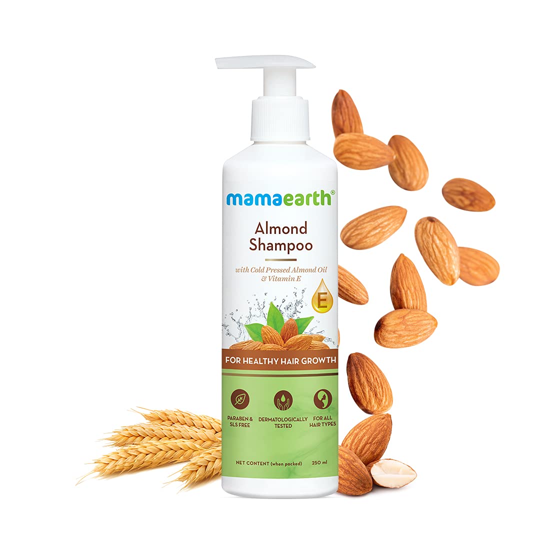 Mamaearth Almond Shampoo with Cold Pressed Almond Oil and Vitamin E for