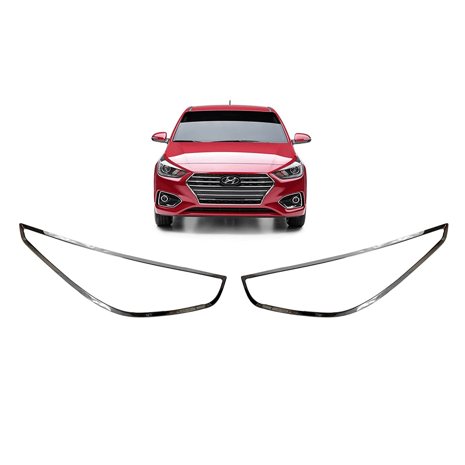 AutoPop Imported Headlight Chrome Hyundai Verna (Set of 2 Pcs)