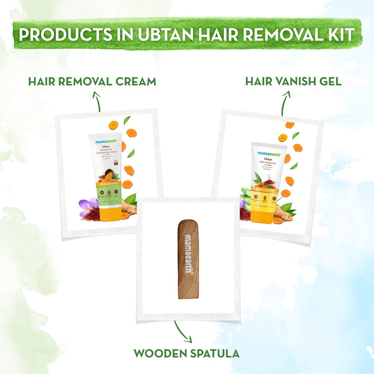 Ubtan Nourishing Hair Removal Kit With Turmeric and Saffron for Hair