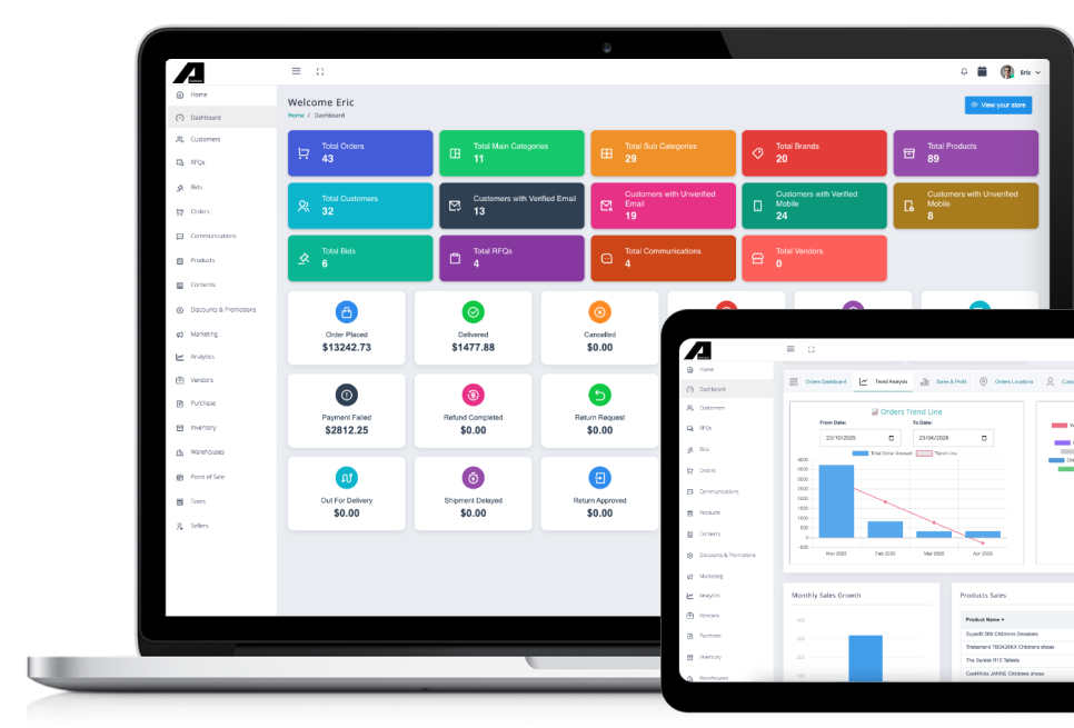 Aserium Seller Dashboard Preview